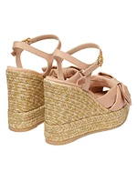 Sofia 100MM Leather Espadrille Wedge Sandals