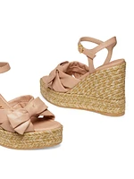 Sofia 100MM Leather Espadrille Wedge Sandals