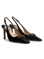 100MM Patent Leather Slingback Pumps