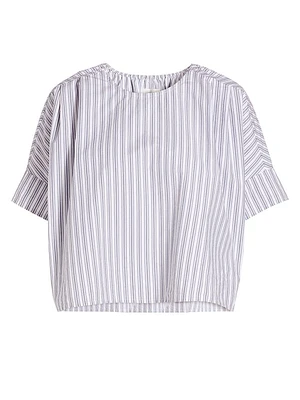 Boxy Striped Cotton T-Shirt