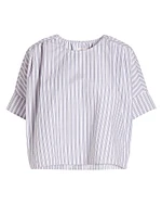 Boxy Striped Cotton T-Shirt