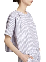 Boxy Striped Cotton T-Shirt