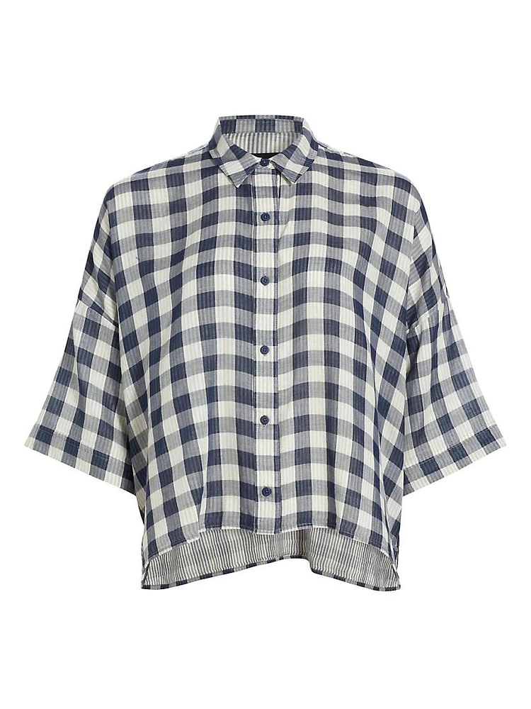 Seersucker Check Cotton Shirt