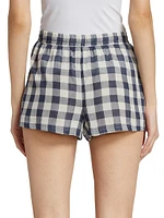 Check Cotton Drawstring Shorts