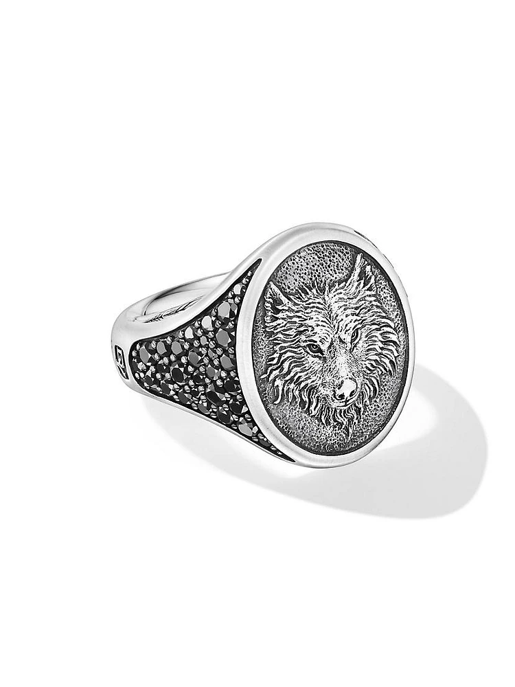 Petrvs Wolf Signet Ring Sterling Silver