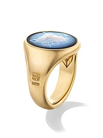 Petrvs Wolf Signet Ring in 18K Yellow Gold