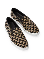 Embroidered Technical Fabric Slip-On Shoes