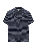 Striped Stretch Cotton Knit Shirt