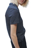 Striped Stretch Cotton Knit Shirt