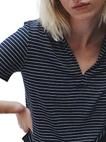 Striped Stretch Cotton Knit Shirt