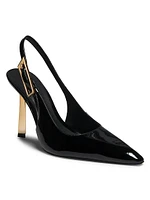 Ciara 100MM Patent Leather Slingback Pumps