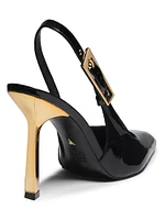 Ciara 100MM Patent Leather Slingback Pumps