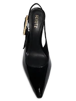 Ciara 100MM Patent Leather Slingback Pumps