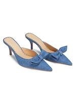 Claire Bow 75MM Denim Mules