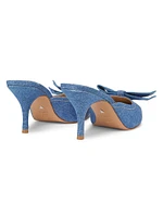 Claire Bow 75MM Denim Mules