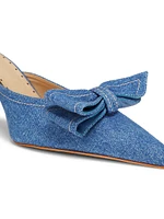 Claire Bow 75MM Denim Mules