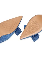 Claire Bow 75MM Denim Mules