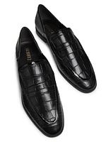 Maurice Croc-Stamped Leather Flats