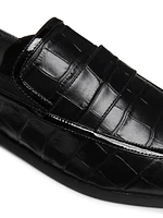 Maurice Croc-Stamped Leather Flats