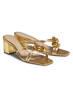 Alma 63MM Metallic Leather Sandals