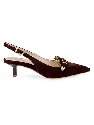 Brigitte 45MM Suede Slingback Pumps