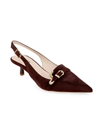 Brigitte 45MM Suede Slingback Pumps