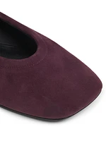 ID Stretch Back Suede Ballerina Flats