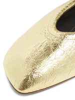 ID Stretch Back Leather Ballerina Flats