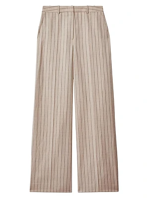 Odette Pinstriped Wide-Leg Pants