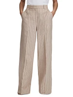 Odette Pinstriped Wide-Leg Pants