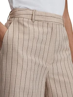 Odette Pinstriped Wide-Leg Pants