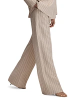 Odette Pinstriped Wide-Leg Pants