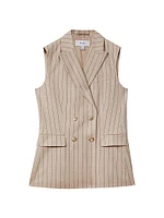 Odette Pinstriped Wool-Blend Vest