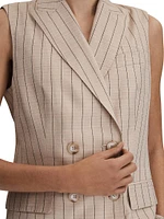 Odette Pinstriped Wool-Blend Vest