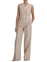 Odette Pinstriped Wool-Blend Vest