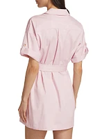 Everest Safari Stretch-Cotton Belted Shirtdress