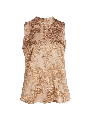 Hendrix Paisley Silk Sleeveless Blouse