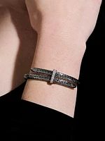 Spear Black-Rhodium-Plated & 0.24 TCW Diamond Bypass Flexible Cuff