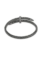 Spear Black-Rhodium-Plated & 0.24 TCW Diamond Bypass Flexible Cuff