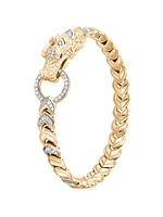 Naga 18K Yellow Gold, Blue Sapphire & 0.46 TCW Diamond Bracelet