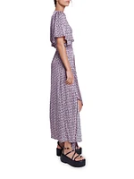 Satin-Look Patterned Maxi Dress