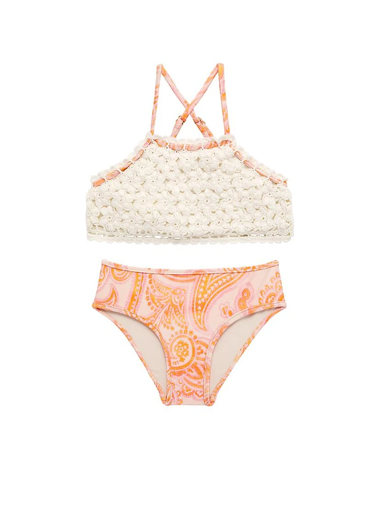 Little Girl's & Ottie Crochet Bikini Set