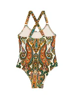 Little Girl's & Ottie Paisley One-Piece Swimsuit