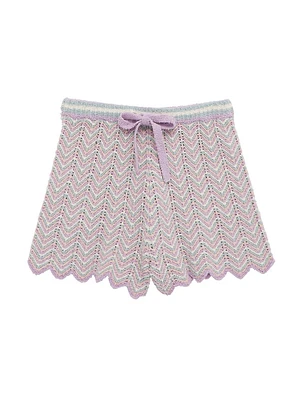 Little Girl's & Halliday Textured Knit Shorts