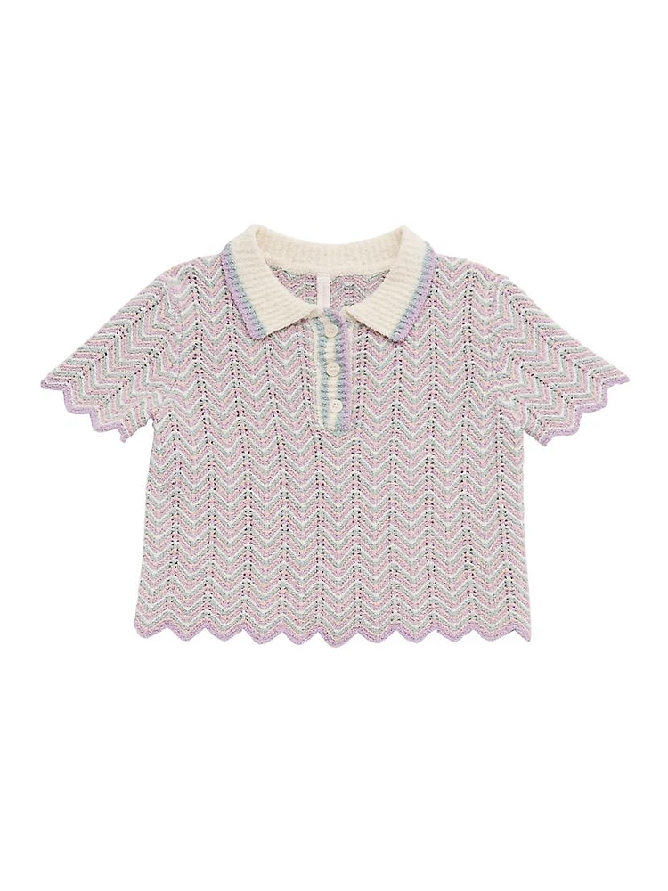 Little Girl's & Halliday Cotton-Blend Polo Shirt