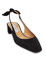 Bow-Tie 35MM Suede Slingback Pumps