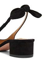 Bow-Tie 35MM Suede Slingback Pumps