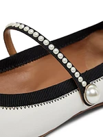 Romy Pearl-Embellished Flats