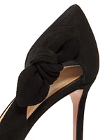 Very Bow Tie 85MM Suede D'Orsay Pumps