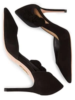 Very Bow Tie 85MM Suede D'Orsay Pumps